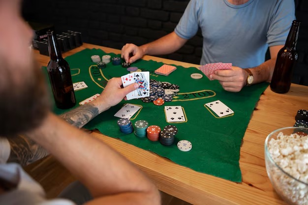 Live dealer showing cards in Three Card Poker on jutawan188